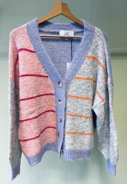 Cardigan - lila/grijs