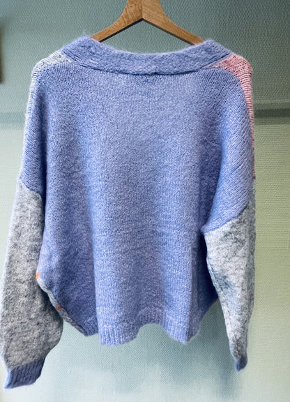 Cardigan - lila/grijs