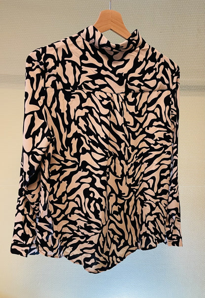 Blouse ecru/zwart