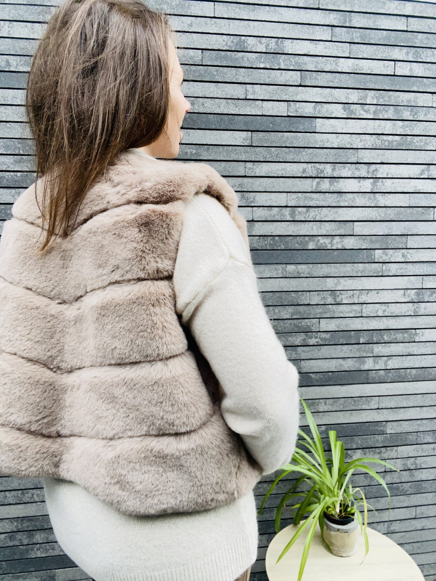 Teddy gilet - beige